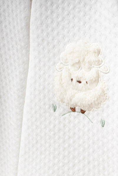 mini mia Cute Lamb Patterned Zippered Quilted Baby Sleeping Bag