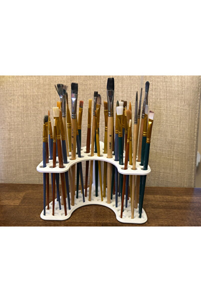 modu3d Fırça Düzenleyici ve Kurutma Standı | Çok Gözlü Plastik Boya Fırçası Organizeri