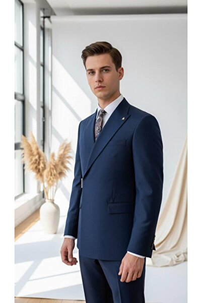 Salihtarzz Takım Elbise Tokalı SlimFit Lacivert SD42249