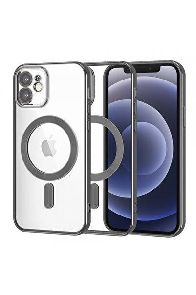 Apple Husa MagSafe pentru iPhone 12, Techsuit, Luxury Crystal, Neagra