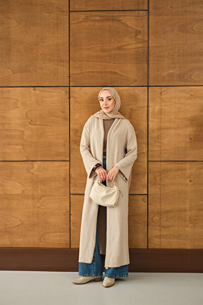 LOCCO Γυναικεία μακριά πλεκτά παλτό Ζακέτα Πέτρα