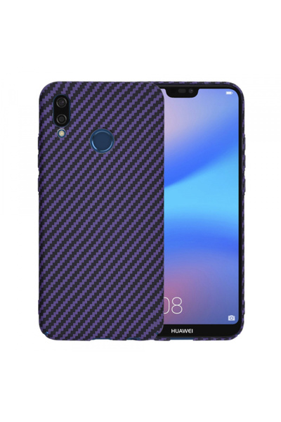 Huawei Husa pentru P20 Lite, Techsuit, Carbonite FiberShell, Mov