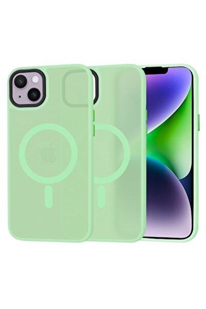 Stef's Cat Husa MagSafe pentru Apple iPhone 14 Plus, HaloFrost, Verde Deschis