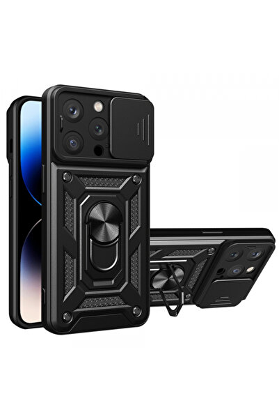 Apple Калъф за iPhone 14 Pro, Techsuit, CamShield, Черен