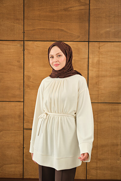 LOCCO Γυναικεία κρέμα τουνίκ με ελαστική μέση