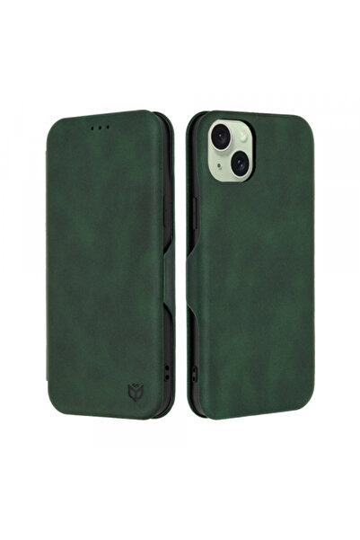 Apple Husa pentru iPhone 15 Plus, Techsuit, Safe Wallet Plus, Verde