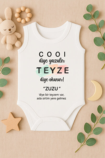 SVART WEAR Sürpriş Hamile Printed 100% Cotton Baby Bodysuit Badi Body with Sn...