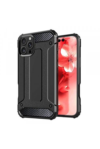 Apple Калъф за iPhone 16 Pro, Techsuit, Hybrid Armor, Черен