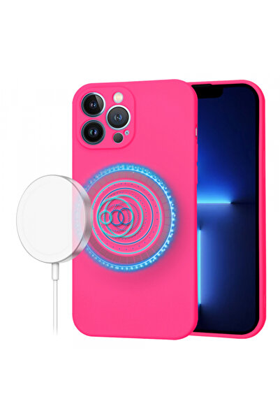 Apple Husa MagSafe pentru iPhone 13 Pro Max, Techsuit, SoftFlex, Roz Inchis
