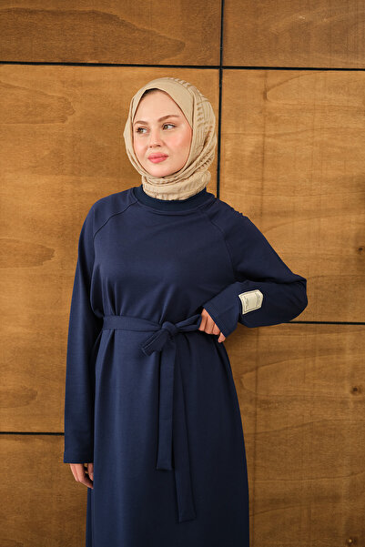 LOCCO Γυναικείο φόρεμα με λεπτομέρεια Arma Navy Blue