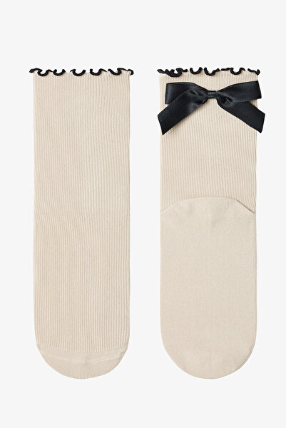 Penti Pamuklu Kurdele Detaylı Fırfırlı Soket Çorap