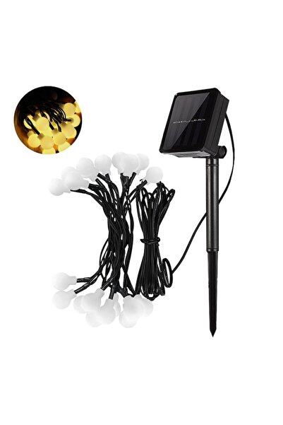 NEXTLY Solar-Powered Garden LED Light String by - 50 Warm White Bulbs, 7 Modes, Weather Resistant