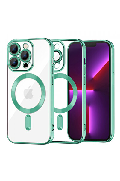 Apple Husa MagSafe pentru iPhone 13 Pro, Techsuit, Luxury Crystal, Verde Deschis