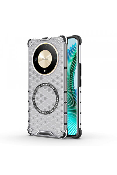 HONOR MagSafe Case for Magic6 Lite, Techsuit, HoneyComb Shield, White