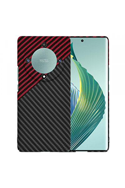 HONOR Case for Magic5 Lite, Techsuit, Carbonite FiberShell, Black Red
