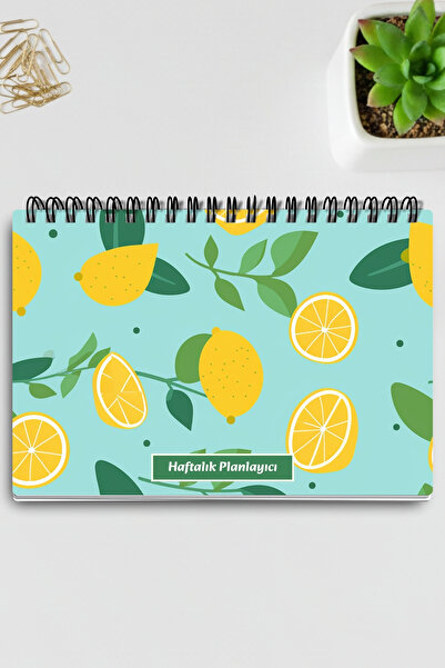 qoeuyl boutique Plavi limun Sa deznom A5 žičana spirala za beleške, listica z...