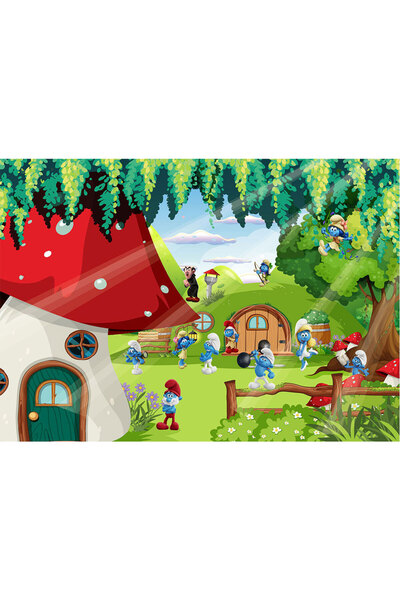 VIODESIGN Fototapet Copii, autoadeziv, Strumfii , multicolor,120x200 cm CO428