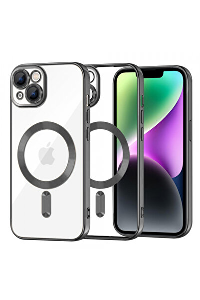 Apple Husa MagSafe pentru iPhone 14, Techsuit, Luxury Crystal, Neagra