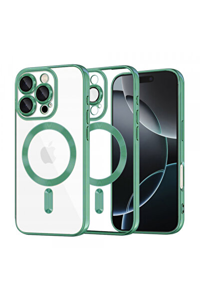 Apple Husa MagSafe pentru iPhone 16 Pro, Techsuit, Luxury Crystal, Verde Deschis