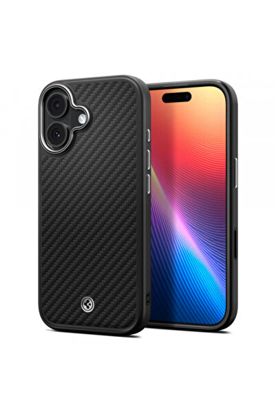 Apple Калъф MagSafe за iPhone 17, Spigen, Enzo Aramid T, Черно-сребристо