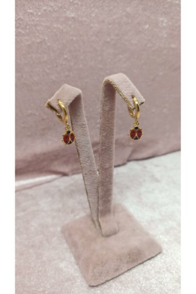 Vintagebirsey Uğur Böceği Küpe- Uğur Böcek Charmlı Sallanan Küpe