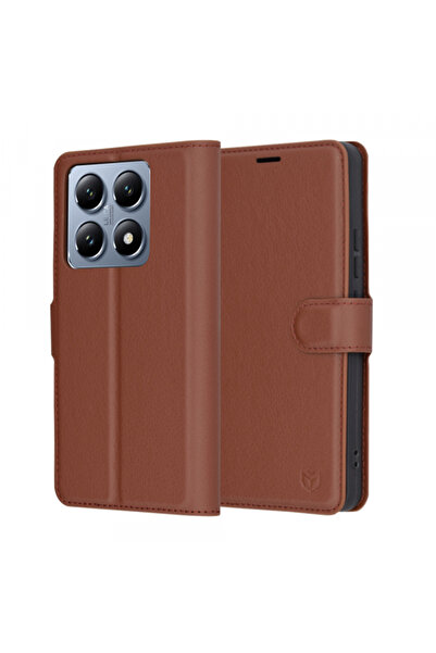 Xiaomi Husa pentru 14T Pro, Techsuit, Leather Folio, Maro
