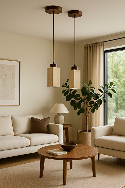 Baz Aydınlatma Traverten Sarkıt Mermer GU10 Duylu