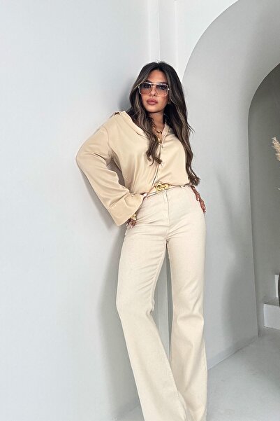 Sohotique By P Full Stretch Fabric Flare Jean Stone