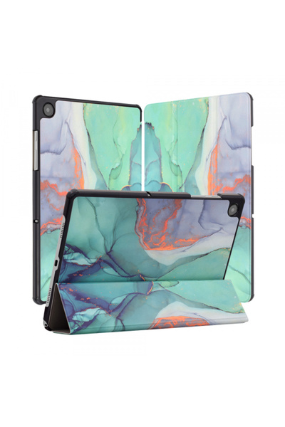 Samsung Case for Galaxy Tab A9+, Techsuit, FoldPro Green Time, Multicolor