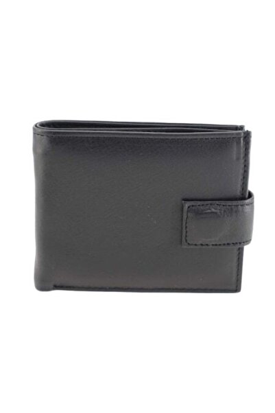 HASSION - Men's leather wallet, F022, black