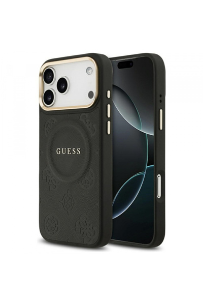 Apple Husa MagSafe pentru iPhone 17 Pro Max, Guess, Peony Hot Stamp, Neagra