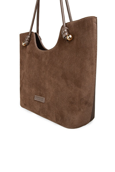 Deery Genuine Suede Mink Color Women's Shoulder Bag