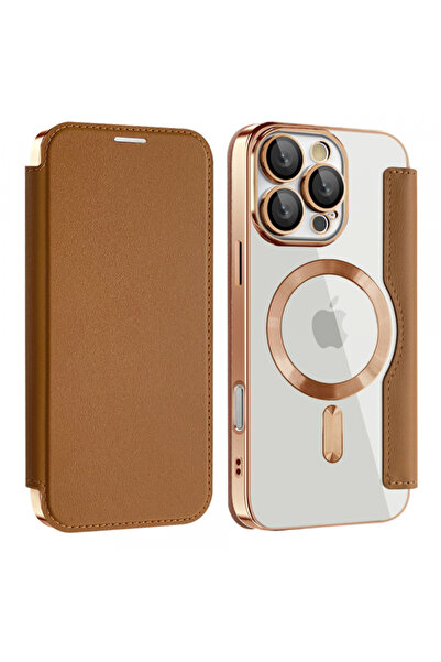 Samsung MagSafe Case for Galaxy A17 5G, Techsuit, SmartMag Book, Brown