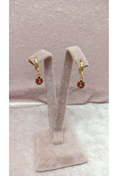 Vintagebirsey Uğur Böceği Küpe- Uğur Böcek Charmlı Sallanan Küpe