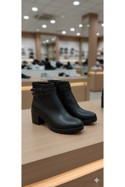 DB Kadın Topuklu Fermuarlı İçi Kürklü Kaymaz Taban Bot