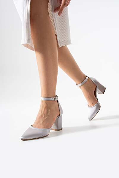 YARENAY Pantofi de seară groși din satin gri