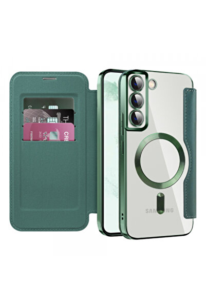 Samsung Husa MagSafe pentru Galaxy S22+ 5G S906, Techsuit, SmartMag Book, Verde