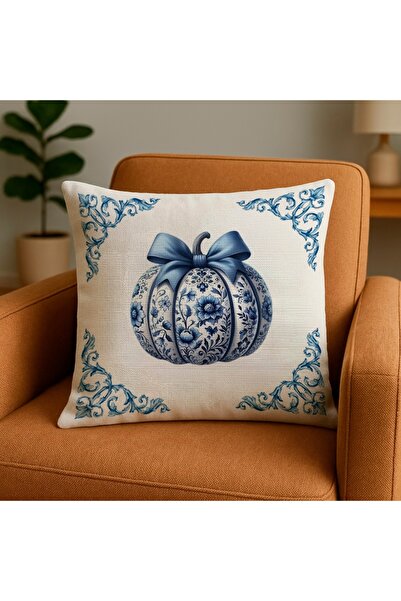 MİNOZA Κάλυμμα μαξιλαριού με μοτίβο κολοκύθας και ψηφιακή εκτύπωση 43x43 εκ.