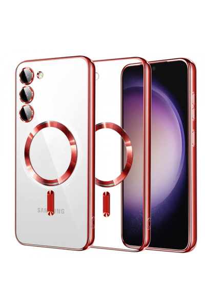 Samsung MagSafe Case for Galaxy S23 S911, Techsuit, Luxury Crystal, Red