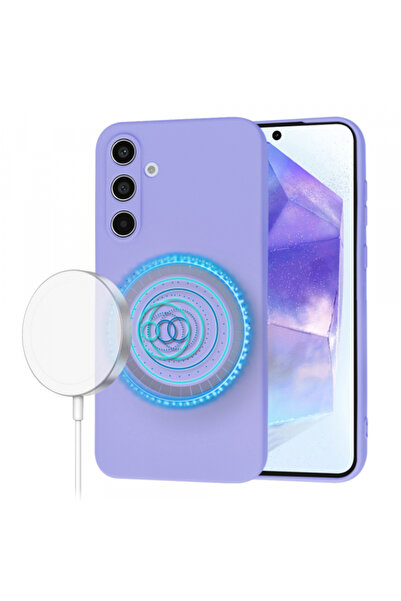 Samsung Θήκη MagSafe για Galaxy A55 5G A556, Techsuit, SoftFlex, Ανοιχτό Μωβ