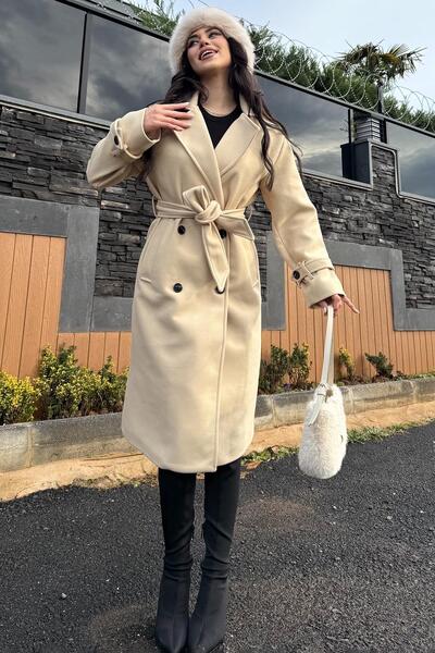 My Loore A+ Μπεζ Κασέ Παλτό MLB00007