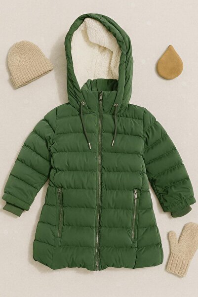 ZERA KIDS معطف K بغطاء رأس للفتيات مع بطانة داخلية من الفرو للموسم الجديد