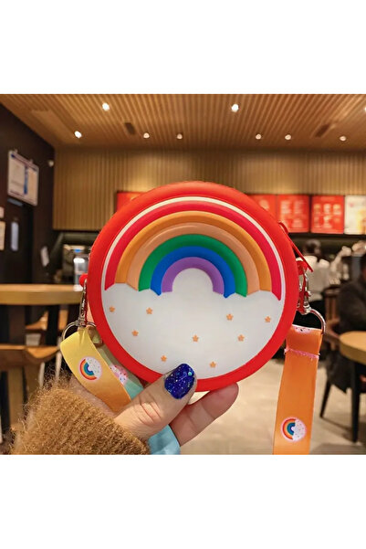 synshop Rainbow Star Shoulder Strap Children's Silicone Girl's Bag Wallet Adjustable Strap Removable 13X8Cm