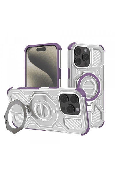 Apple Калъф за iPhone 15 Pro Max, Techsuit, Carbon Shield Pro, лилав