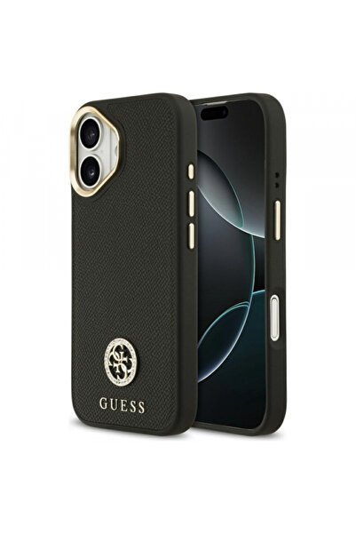 Apple Husa MagSafe pentru iPhone 17, Guess, Grained Strass Logo, Neagra