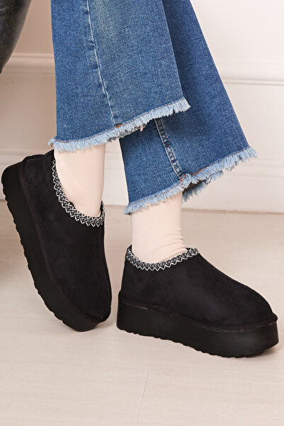 EBRUTESETTÜR Thick Sole Mini Boots with Fur Inside