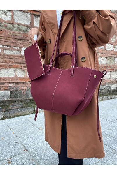 H&D COLLECTİON Geantă de mână și de umăr Polen pentru femei din piele intoars...