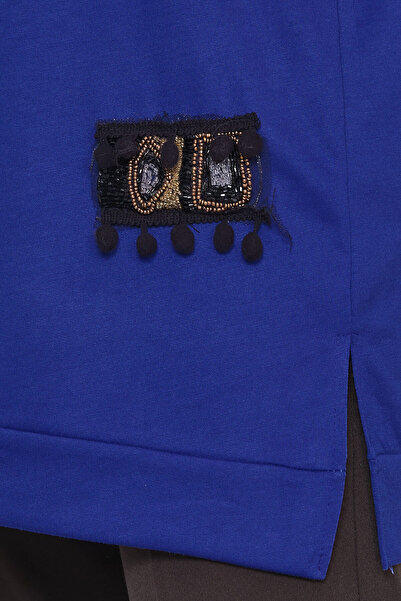 EBRUTESETTÜR Stone Embroidered Pompom Hijab Tunic