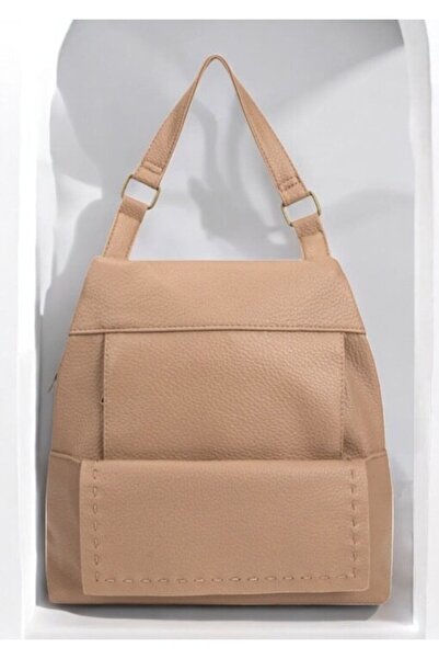 OEM Women's elegant and practical backpack, faux leather R240152 khaki