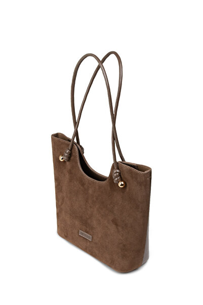 Deery Genuine Suede Mink Color Women's Shoulder Bag